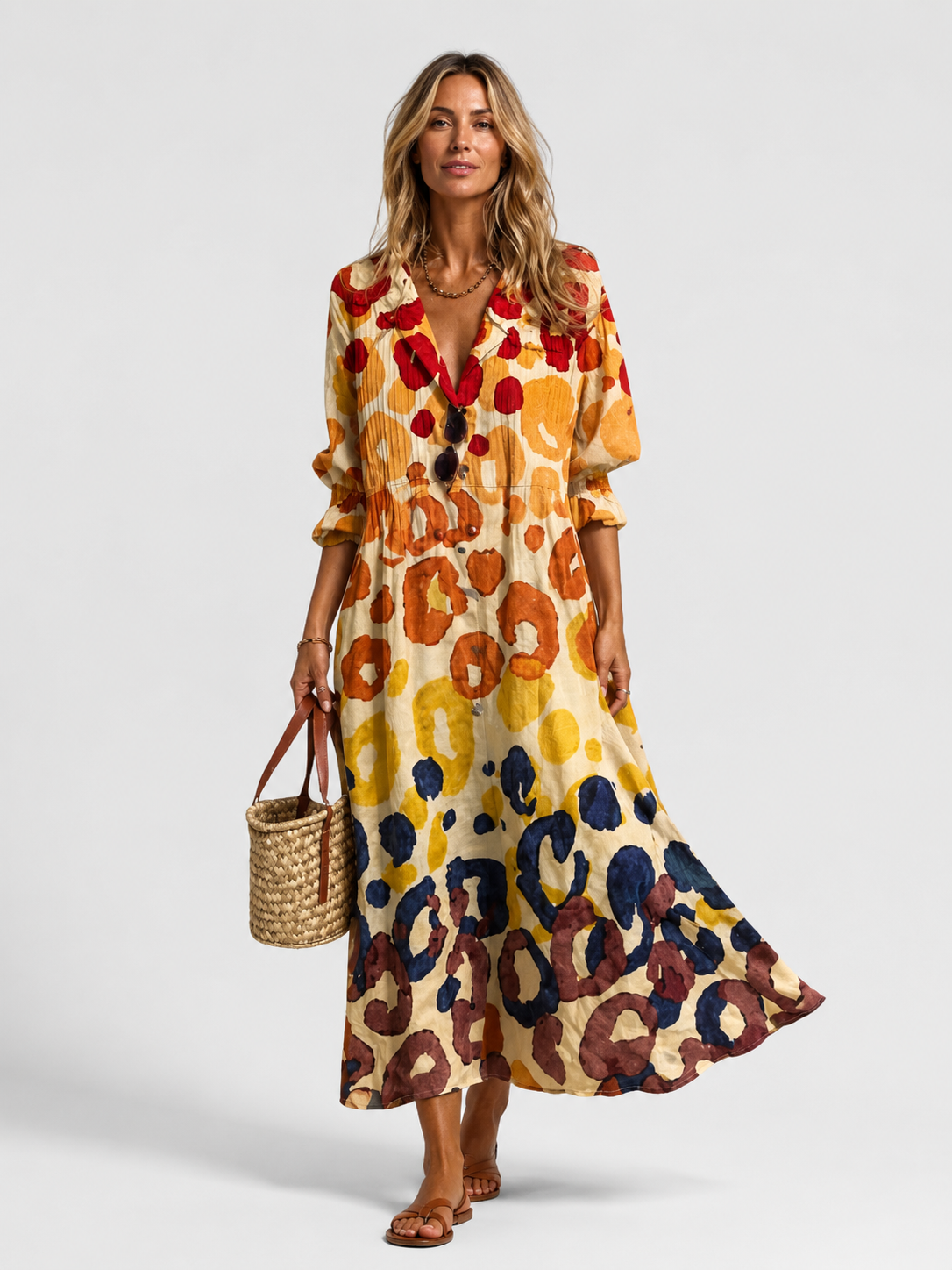 Women's abstract print maxi summer dress – ZOEANDZANE