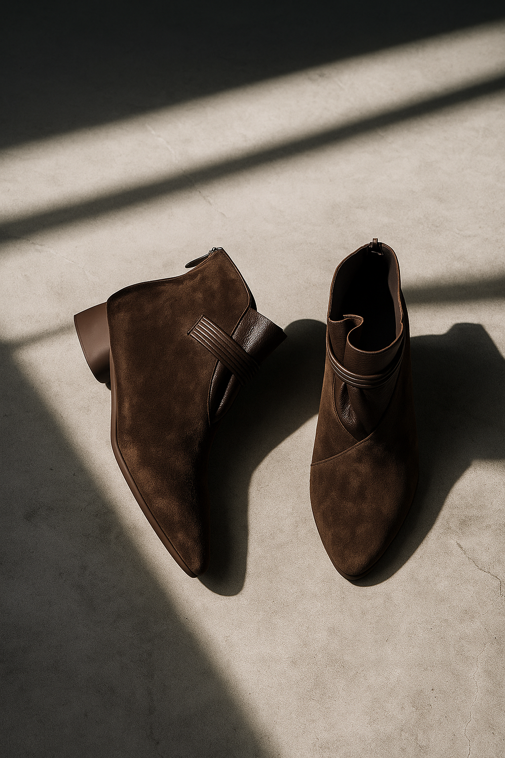 Women's ankle boots with crest detail and block heel