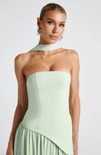 Women's strapless maxi gown with matching scarf