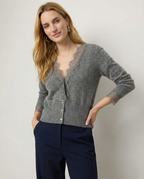 Women's lace cardigan with open-knit pattern