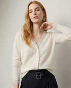 Women's lace cardigan with open-knit pattern