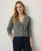 Women's lace cardigan with open-knit pattern