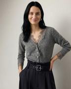 Women's lace cardigan with open-knit pattern