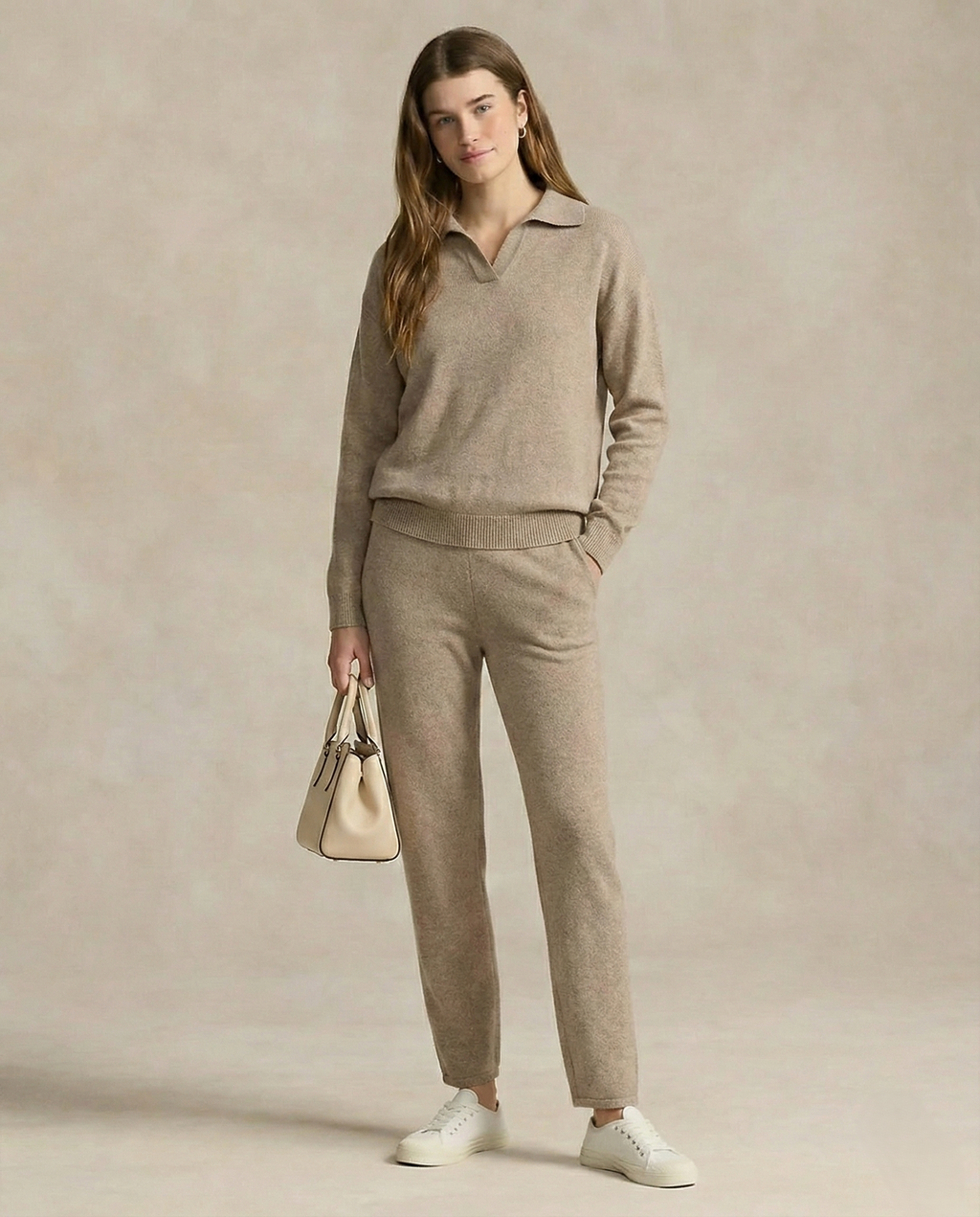 Women's polo neck knit co-ord set