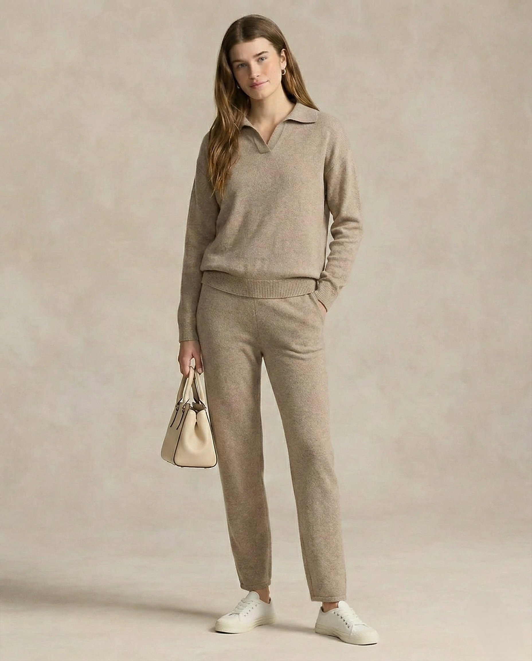 Women's polo neck knit co-ord set