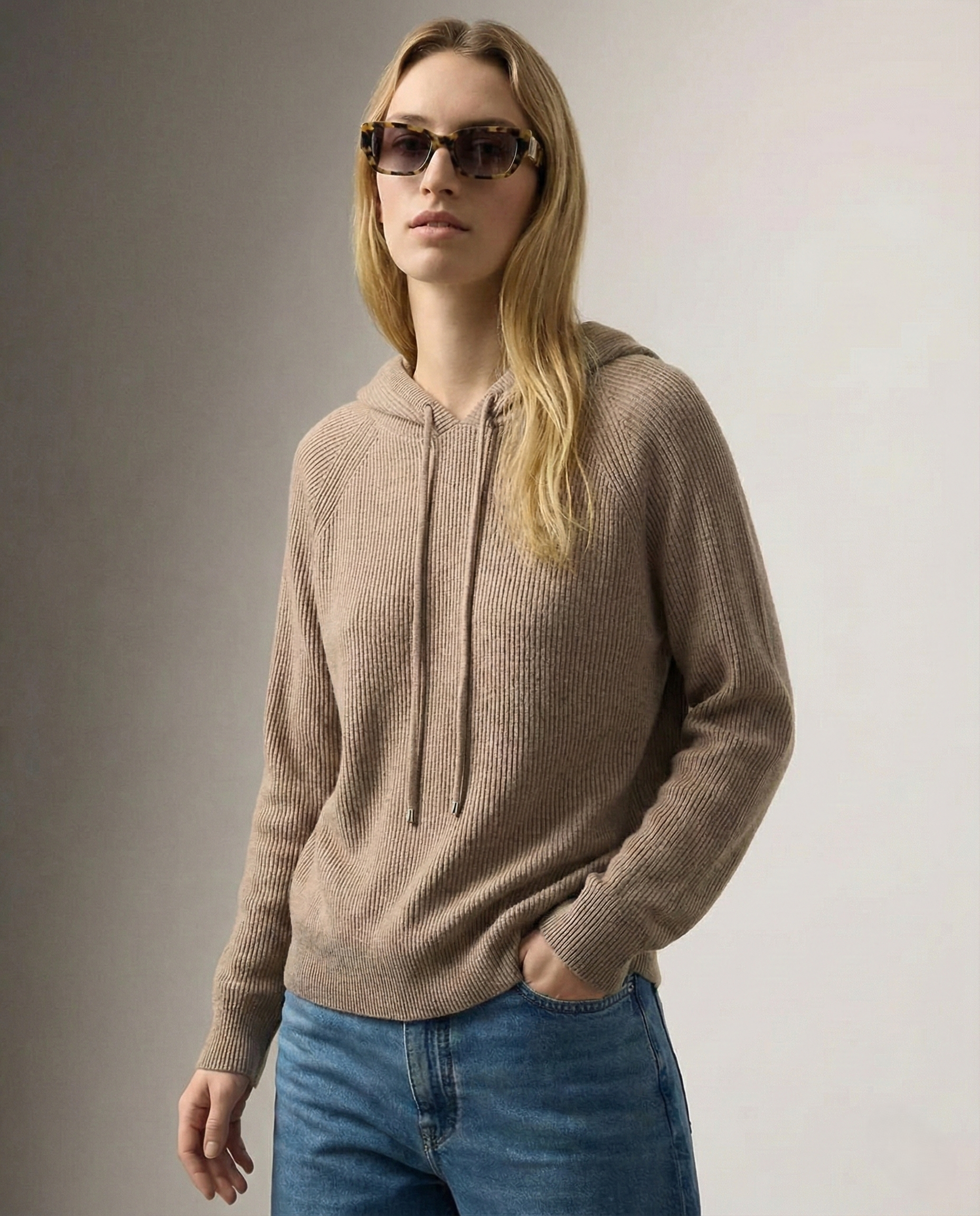 Women's hoodie with drawstring hood