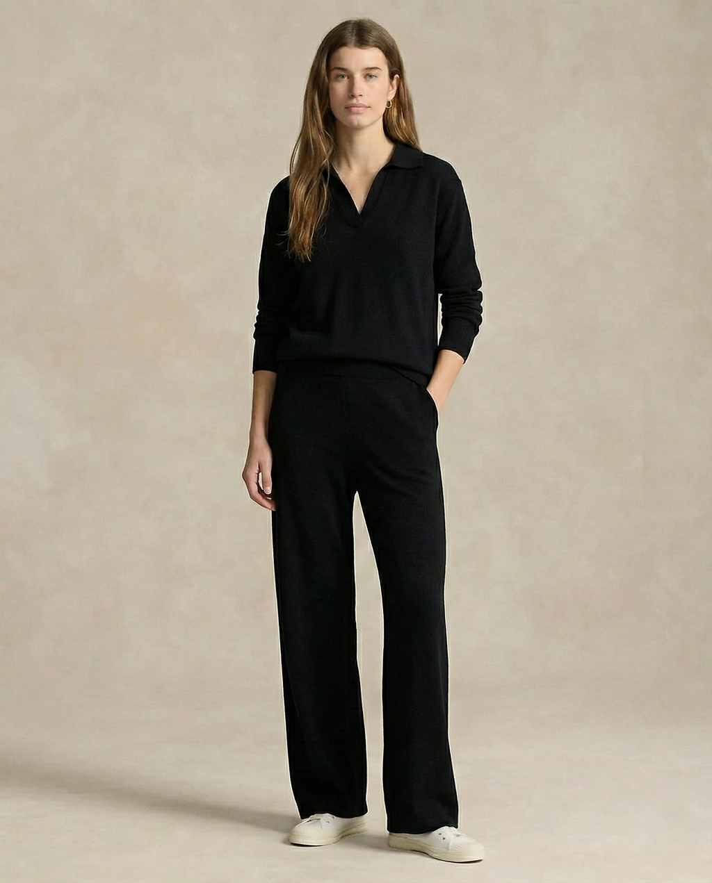 Women's polo neck knit co-ord set