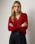 Women's lace cardigan with open-knit pattern