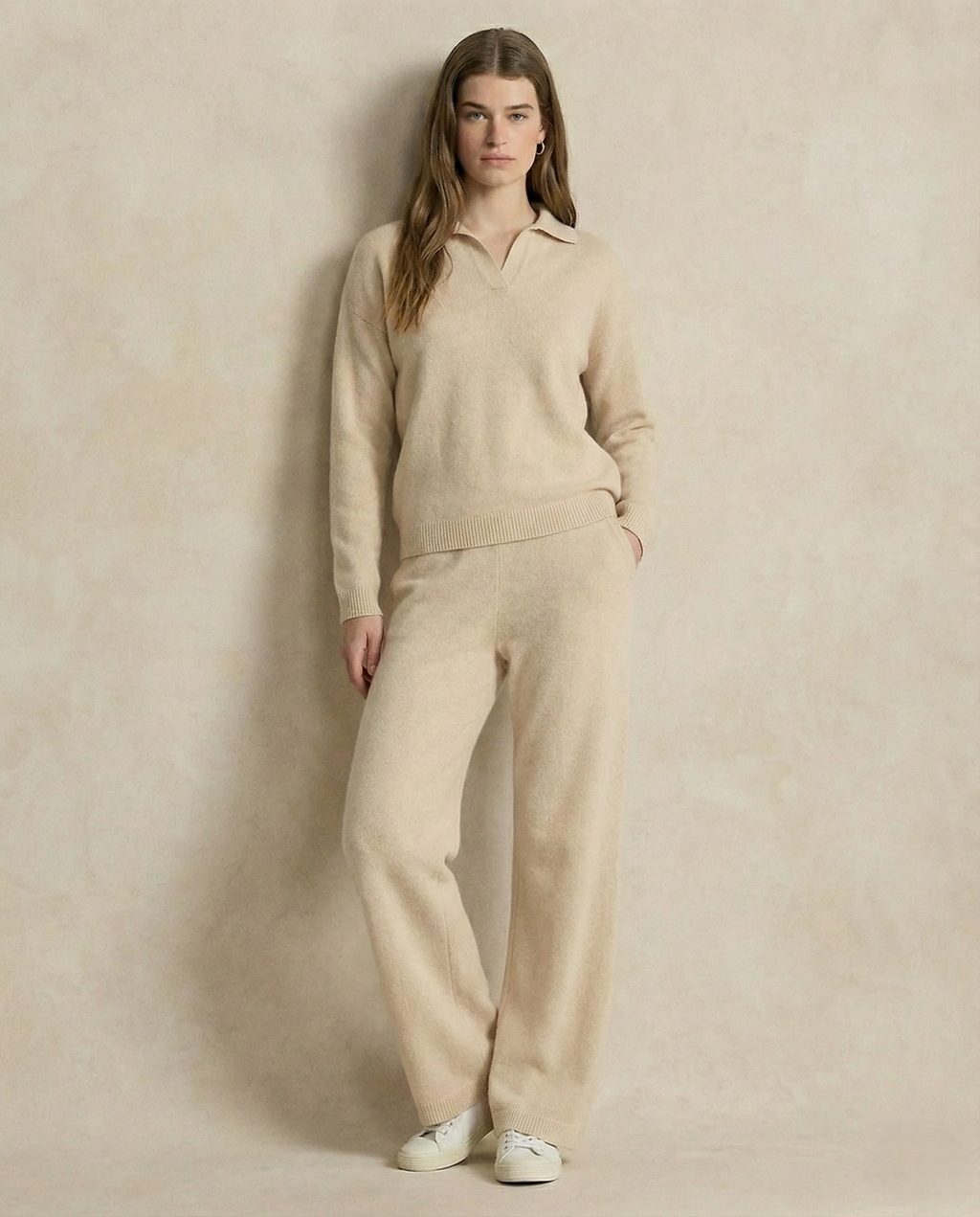 Women's polo neck knit co-ord set