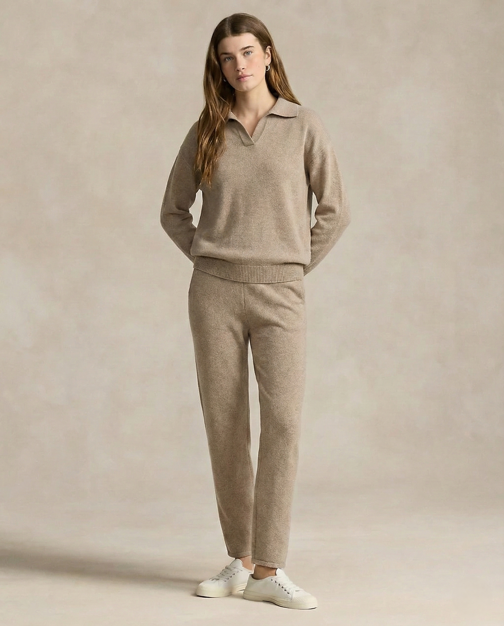 Women's polo neck knit co-ord set