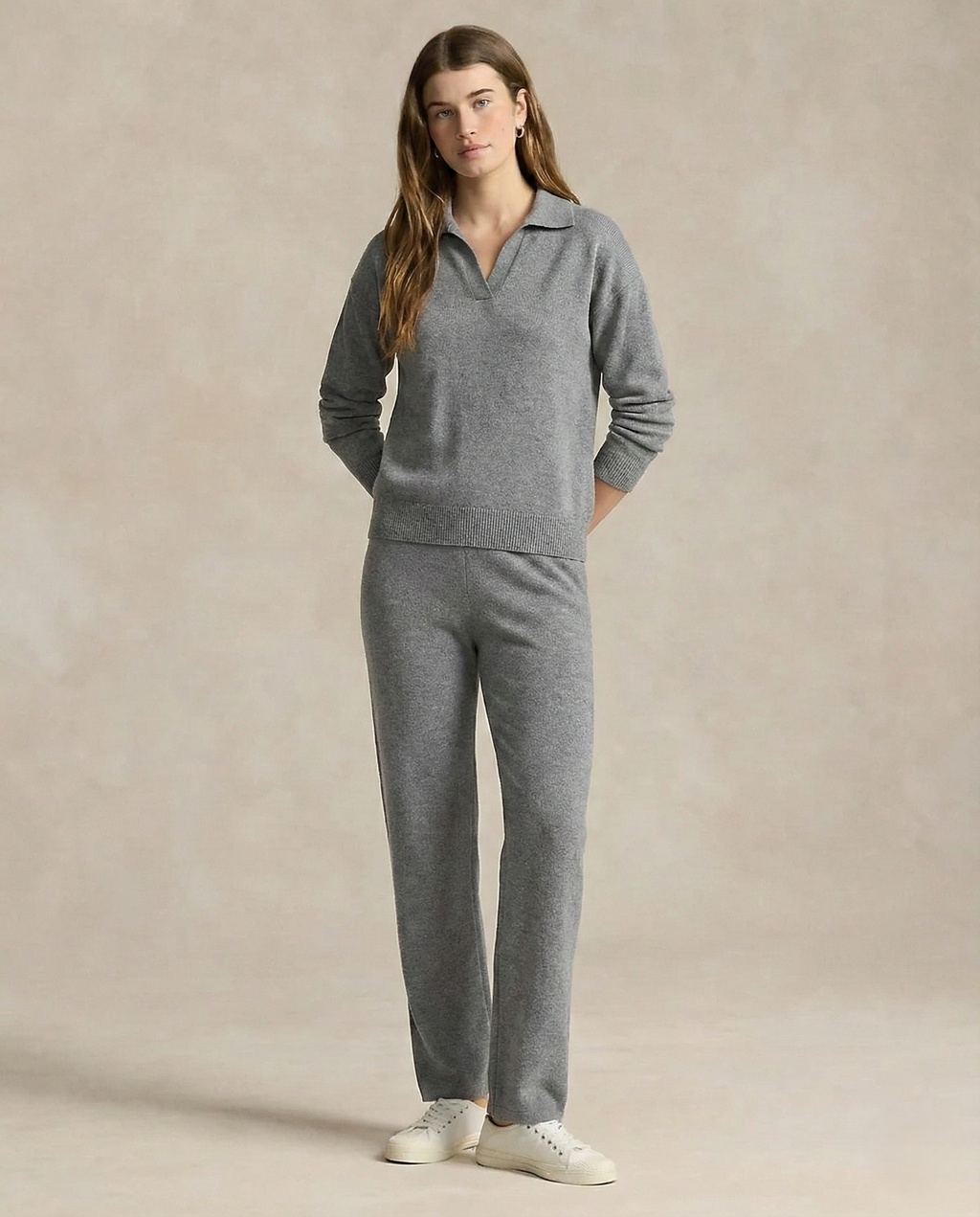Women's polo neck knit co-ord set