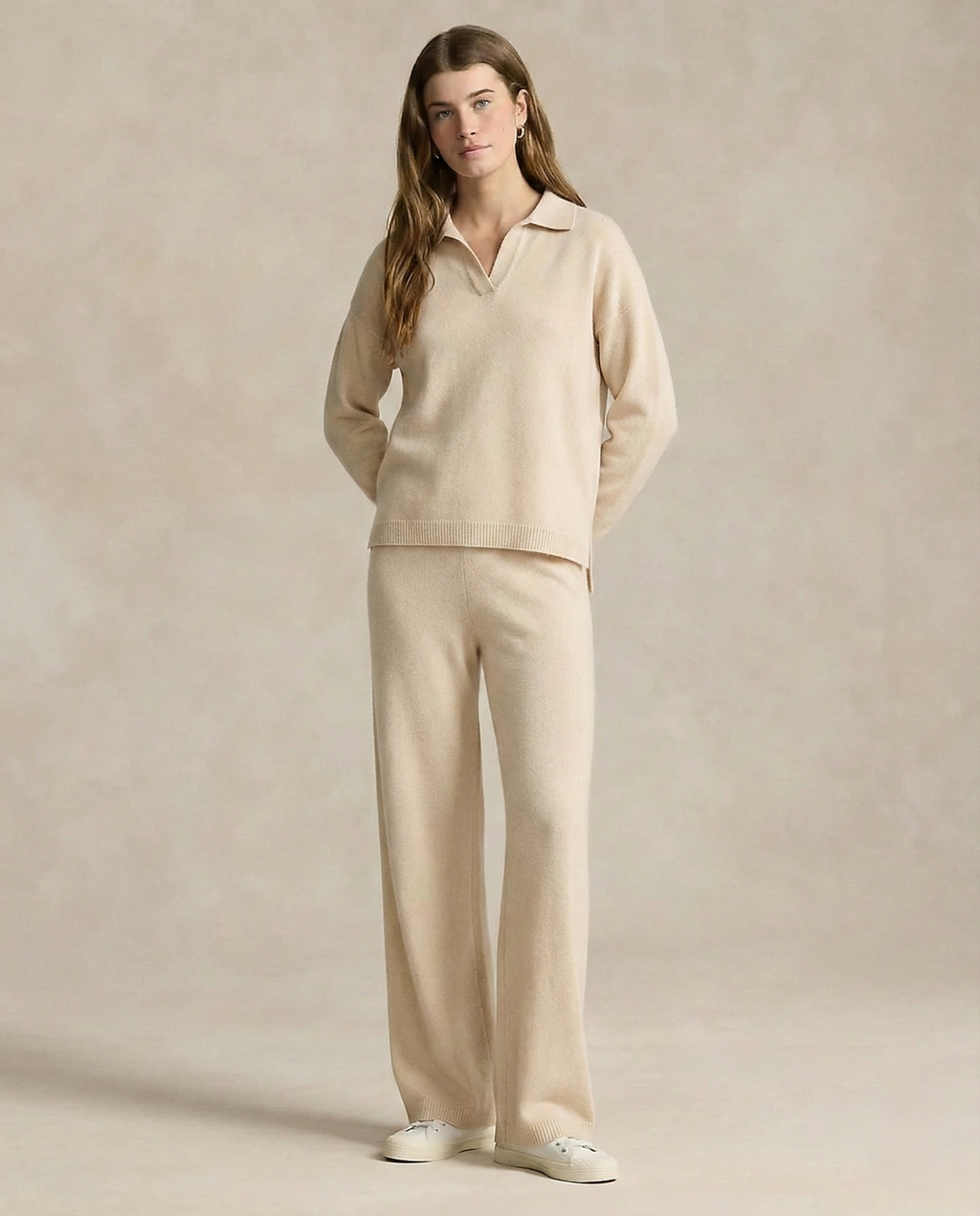 Women's polo neck knit co-ord set
