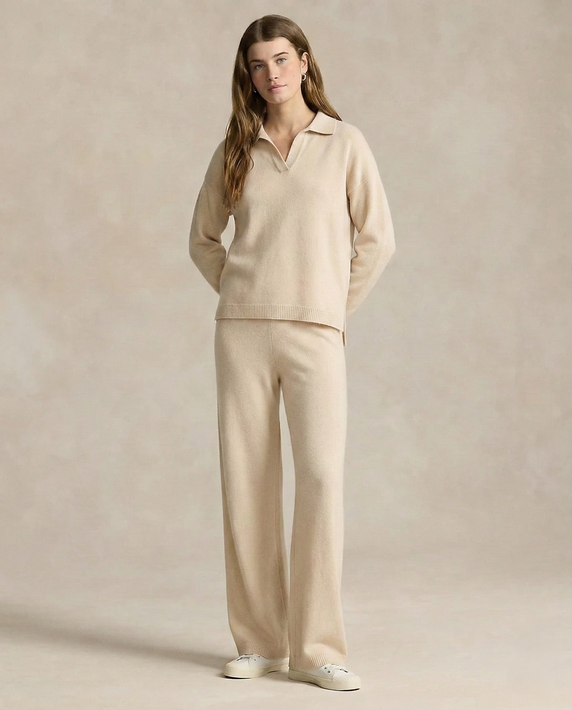 Women's polo neck knit co-ord set