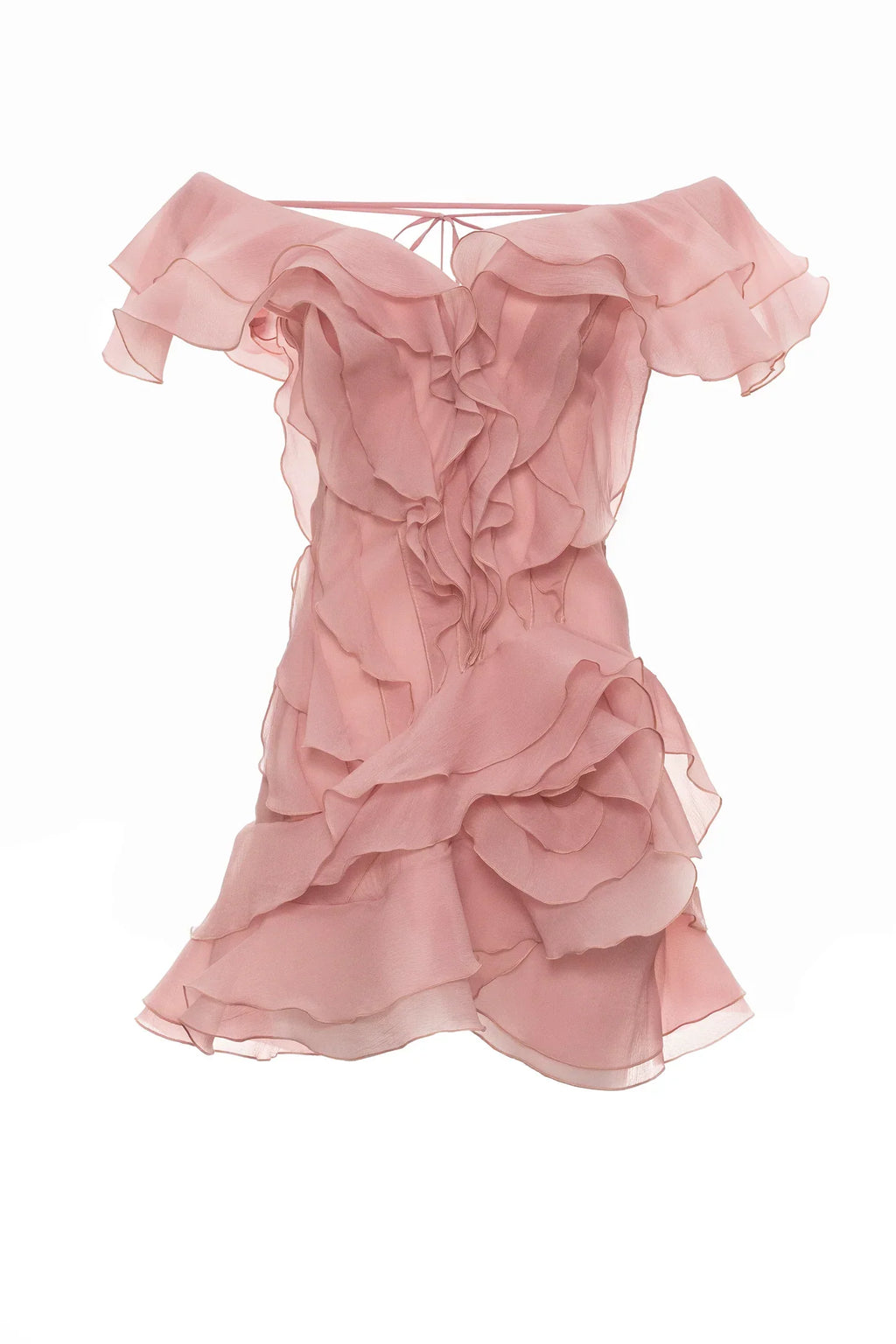 Women's deep V-neck ruffled mini summer dress