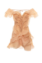 Women's deep V-neck ruffled mini summer dress