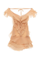Women's deep V-neck ruffled mini summer dress