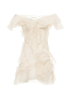 Women's deep V-neck ruffled mini summer dress