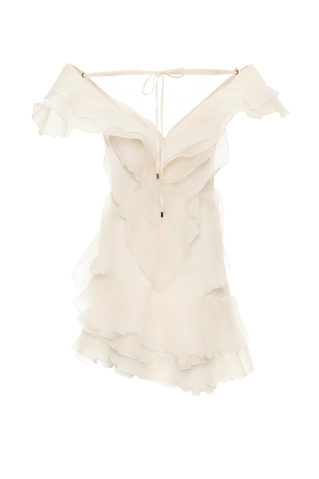 Women's deep V-neck ruffled mini summer dress