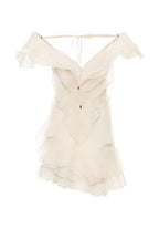 Women's deep V-neck ruffled mini summer dress
