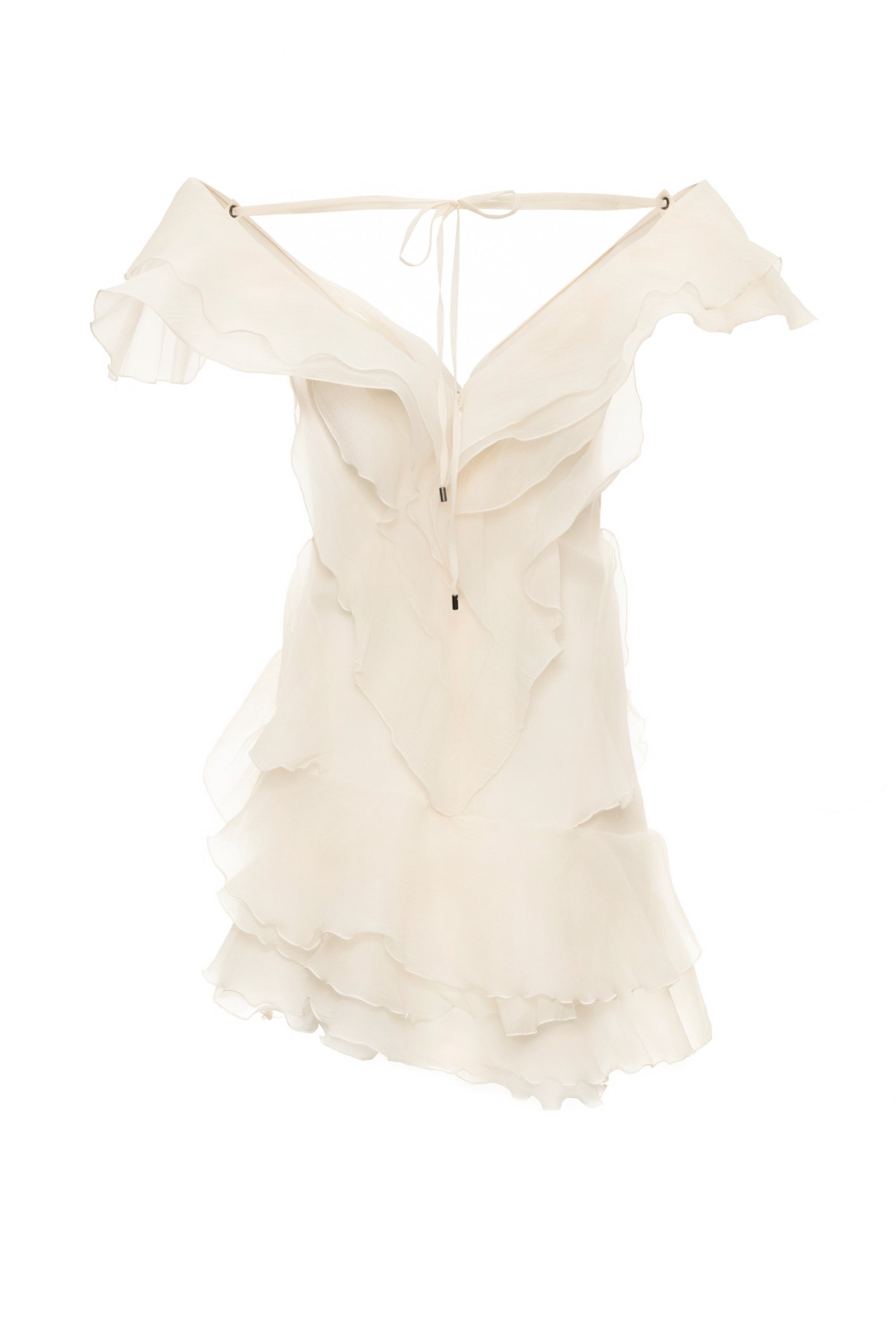 Women's deep V-neck ruffled mini summer dress