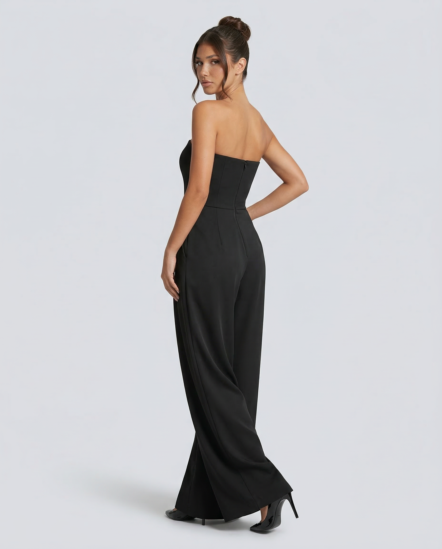 Women's strapless wide-leg jumpsuit