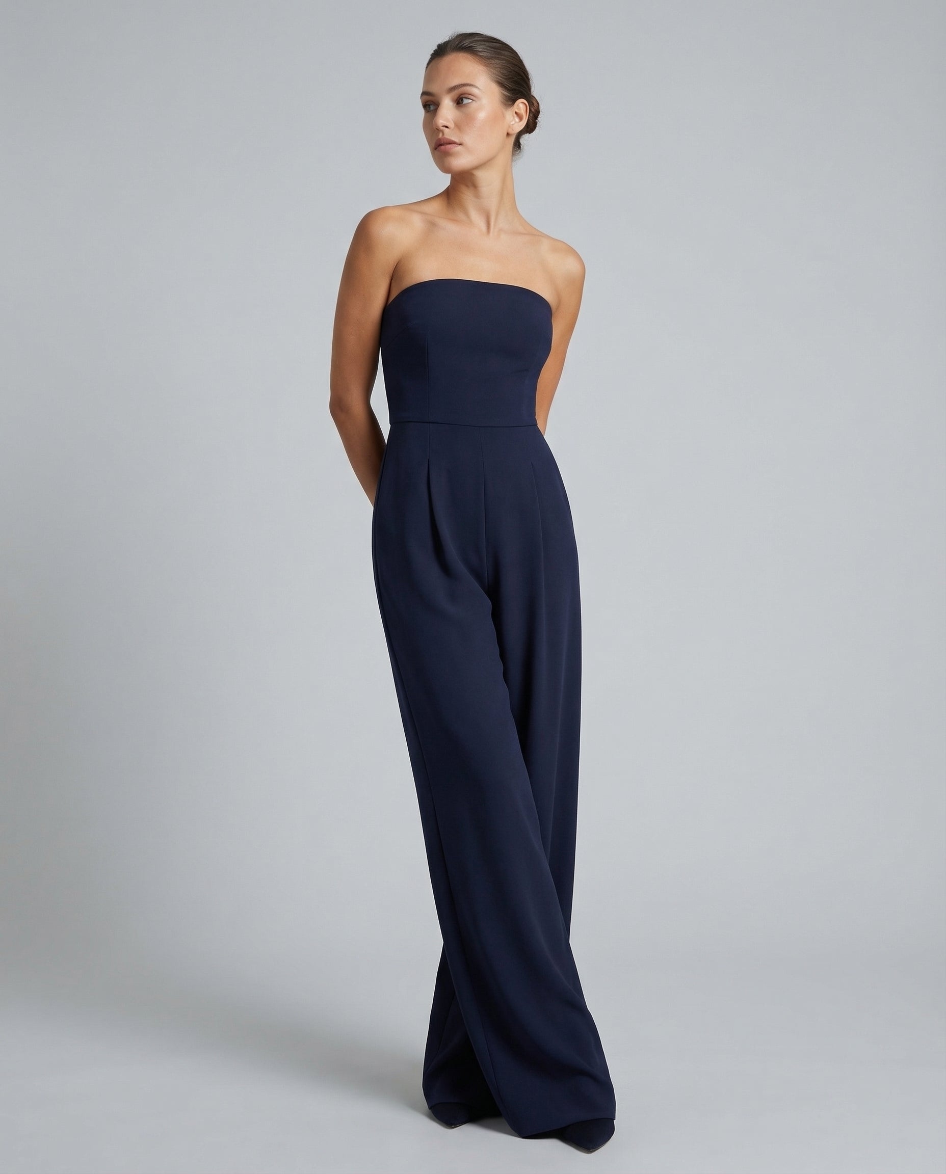 Women's strapless wide-leg jumpsuit