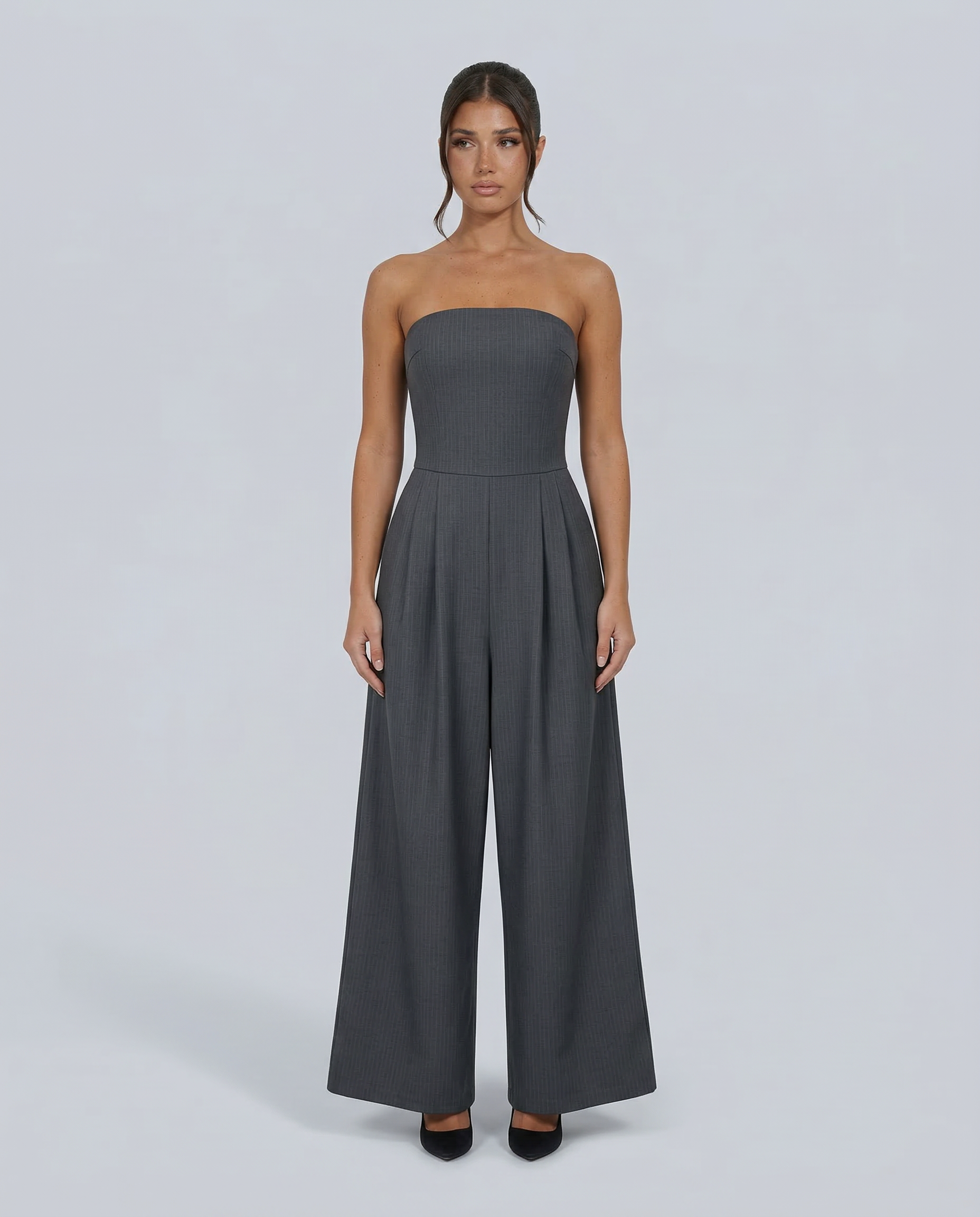 Women's strapless wide-leg jumpsuit