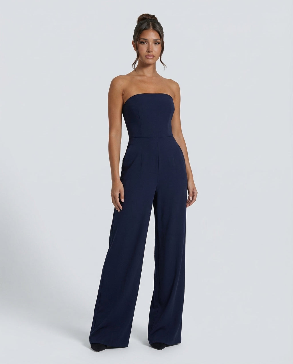 Women's strapless wide-leg jumpsuit