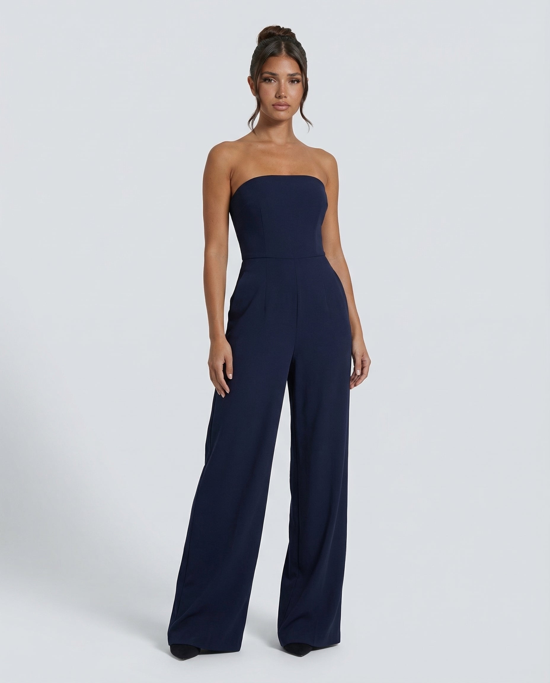 Women's strapless wide-leg jumpsuit