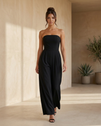 Women's strapless wide-leg jumpsuit