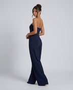 Women's strapless wide-leg jumpsuit