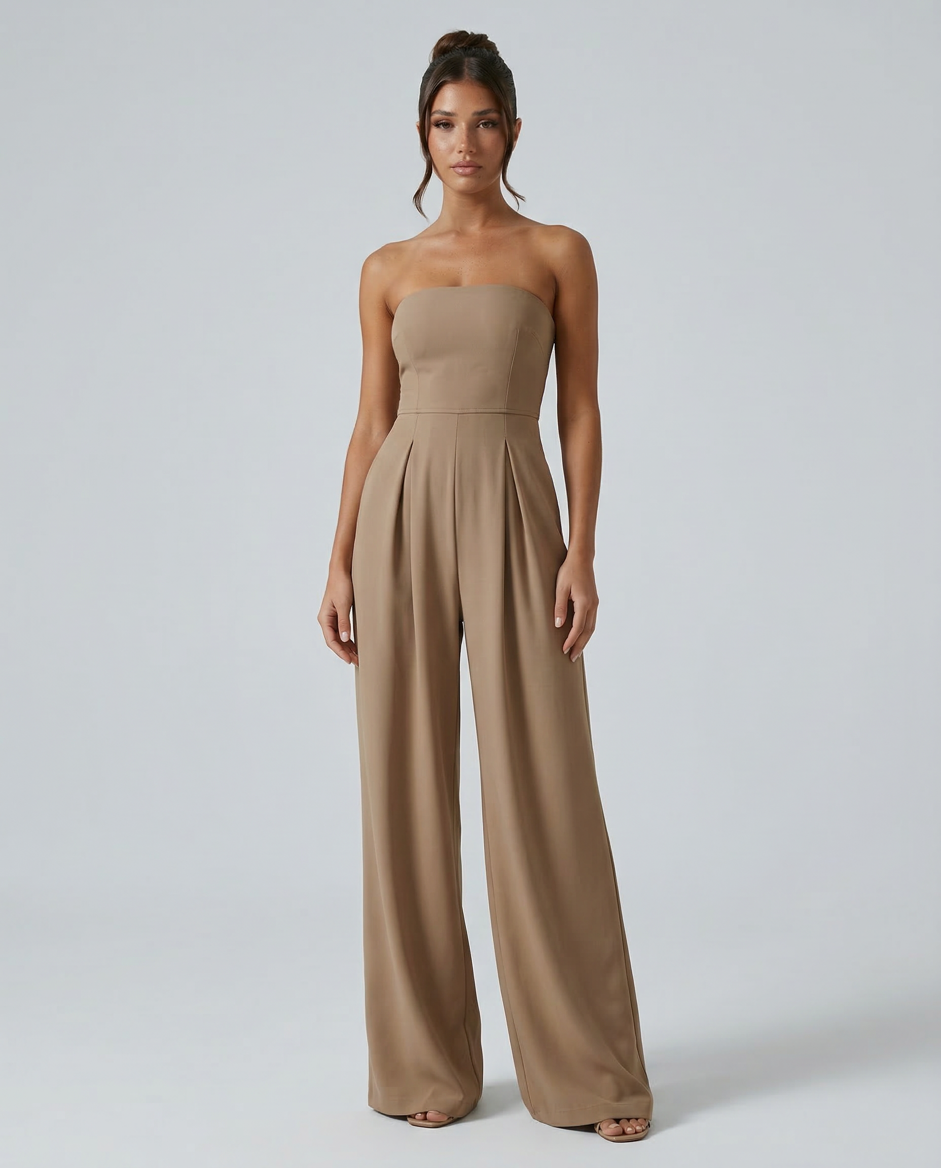 Women's strapless wide-leg jumpsuit