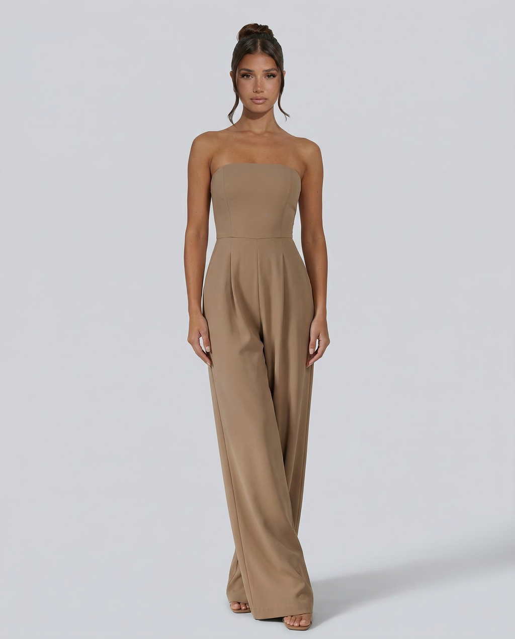 Women's strapless wide-leg jumpsuit