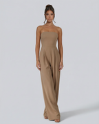 Women's strapless wide-leg jumpsuit