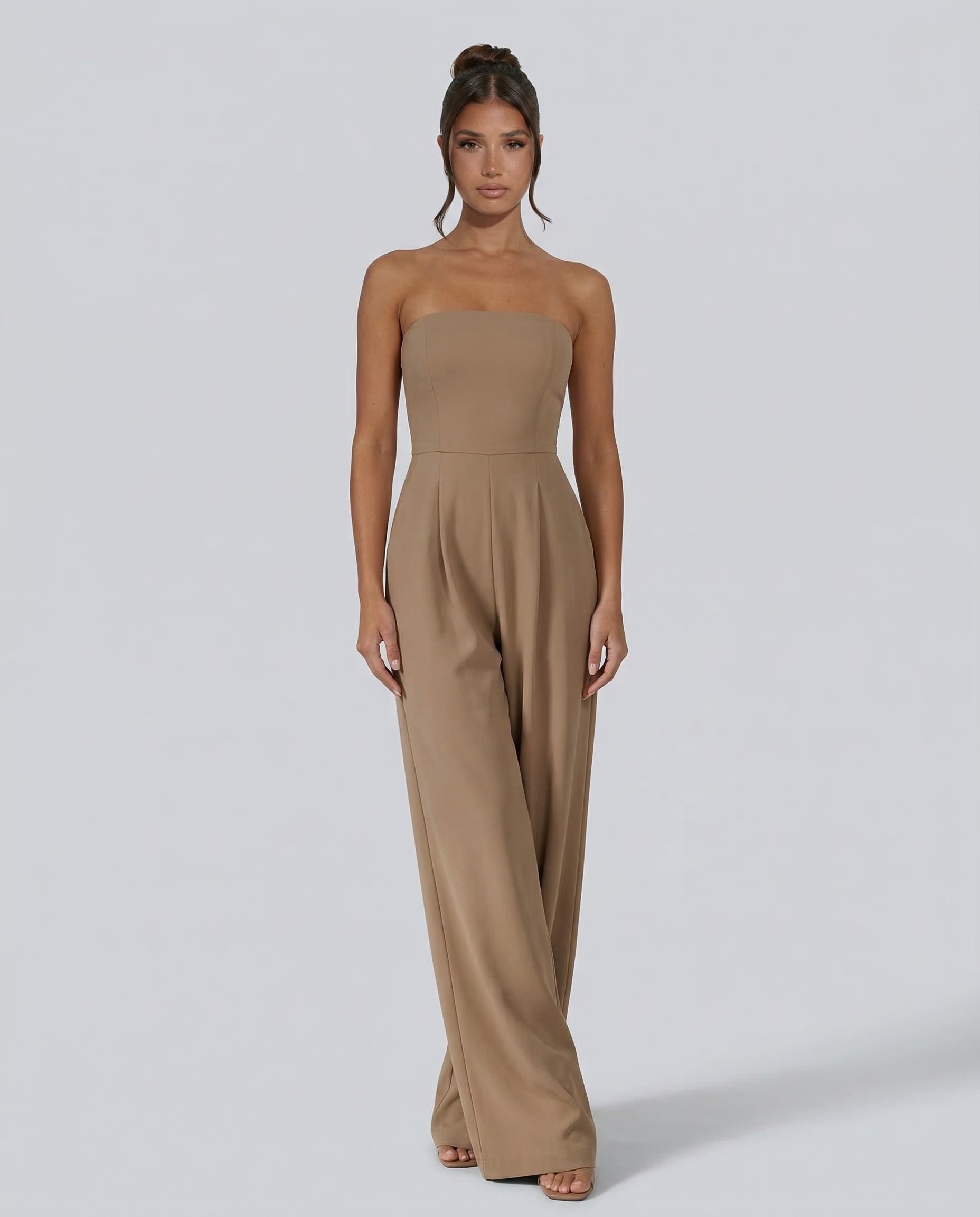 Women's strapless wide-leg jumpsuit