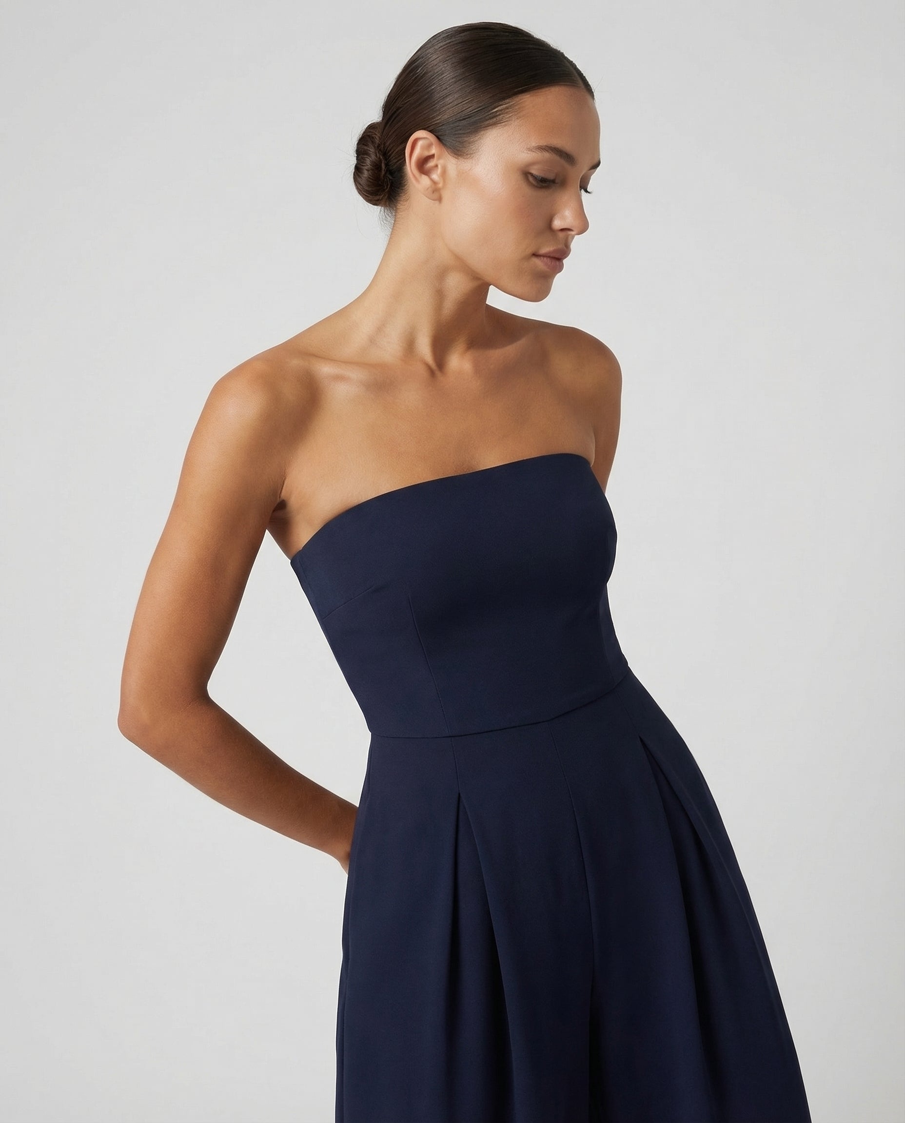 Women's strapless wide-leg jumpsuit