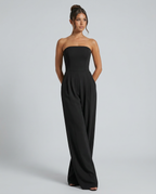 Women's strapless wide-leg jumpsuit