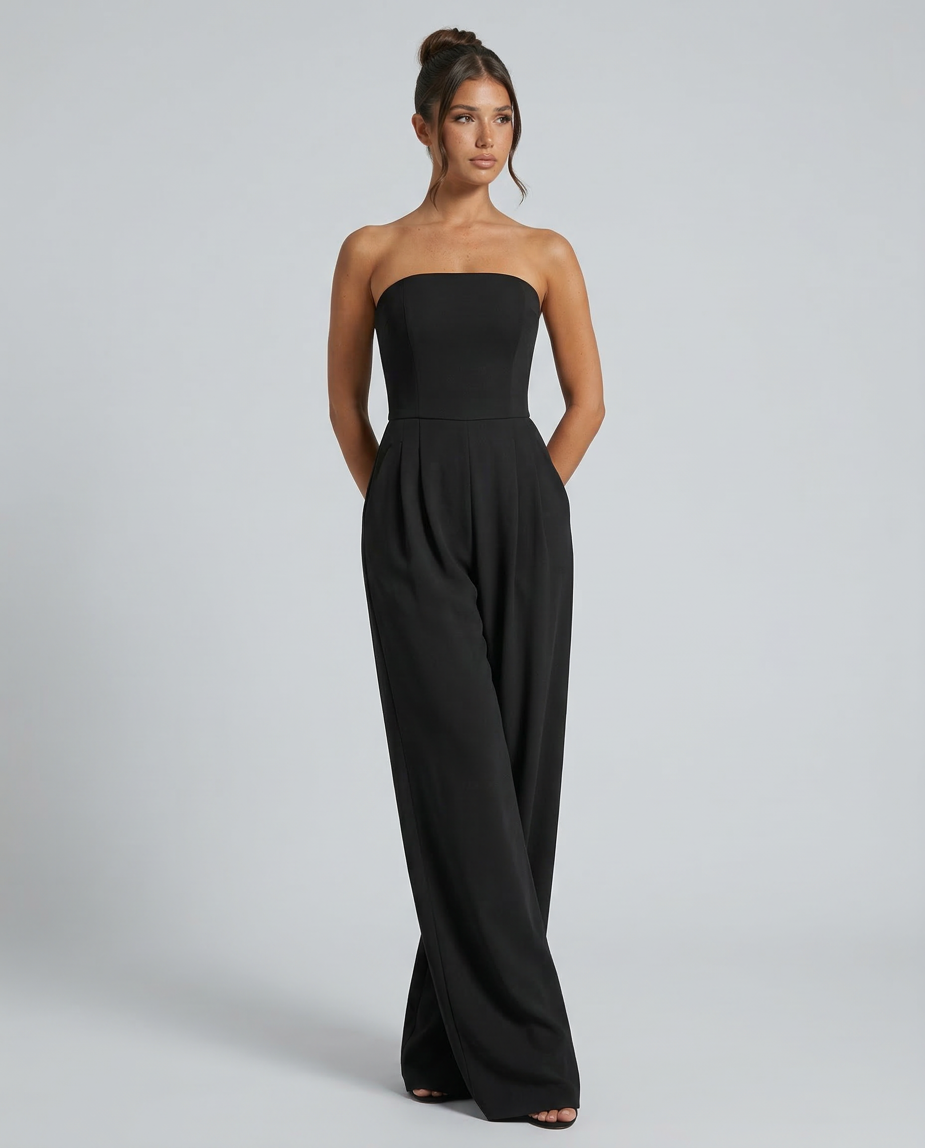 Women's strapless wide-leg jumpsuit