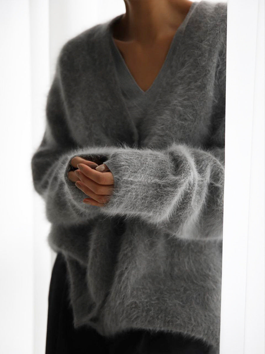 Women's open-front cardigan with long sleeves and ribbed trim