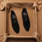 Women's ankle boots with crest detail and block heel
