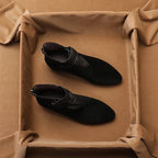 Women's ankle boots with crest detail and block heel
