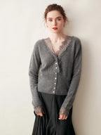 Women's lace cardigan with open-knit pattern