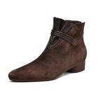Women's ankle boots with crest detail and block heel