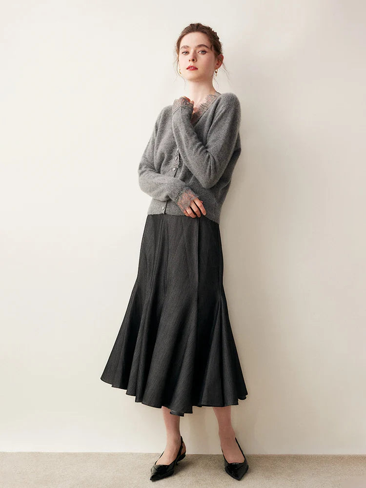 Women's lace cardigan with open-knit pattern