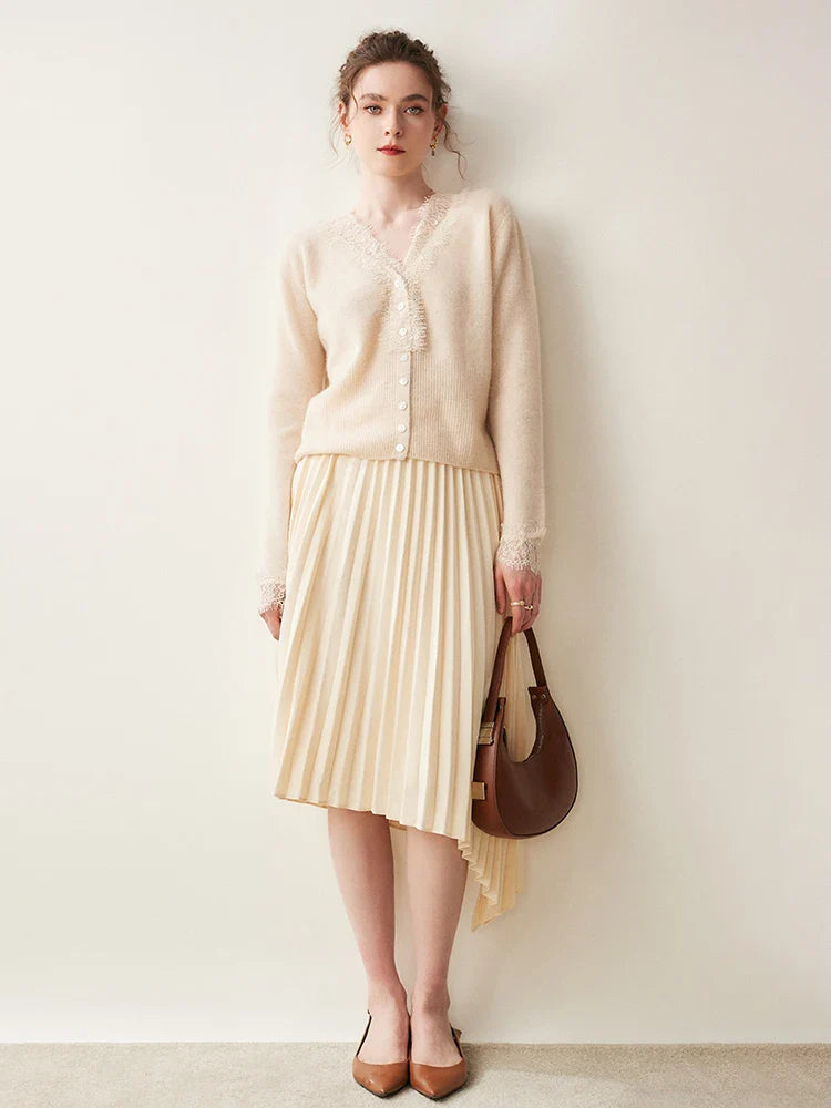 Women's lace cardigan with open-knit pattern