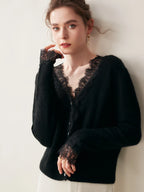 Women's lace cardigan with open-knit pattern