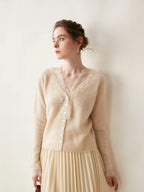 Women's lace cardigan with open-knit pattern