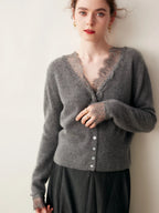 Women's lace cardigan with open-knit pattern