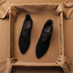 Women's ankle boots with crest detail and block heel