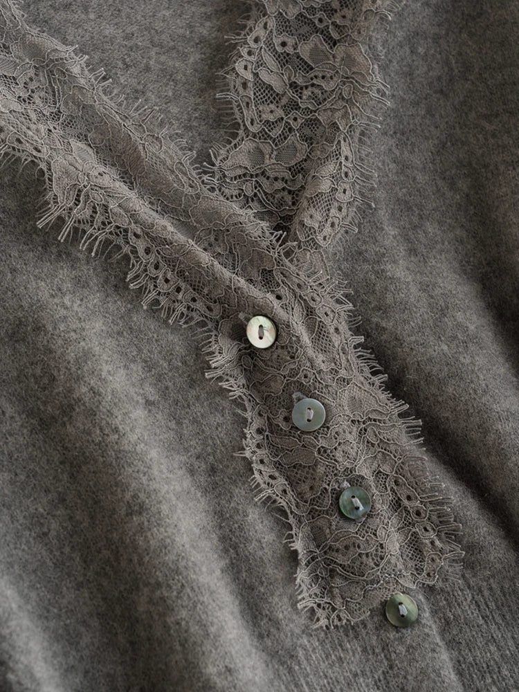 Women's lace cardigan with open-knit pattern
